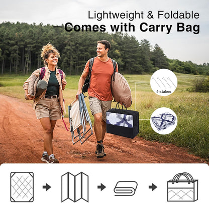 OLANLY Reversible Outdoor Rug 6x9 ft Clearance, Waterproof Outdoor Plastic Straw Rug with Interlacing Pattern, RV Mat for Patio, Camping, Balcony, Deck, Backyard, Navy & White