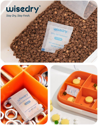 5 Gram [60 Packs] Food Grade Silica Gel Packs Rechargeable Desiccant Dehumidifiers Pouches with Color Indicating Beads Reusable Moisture Absorbers for Food Storage