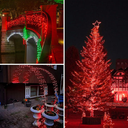 Red and Green Christmas String Lights,4 Pack Fairy Lights Battery Operated with Timer Christma Light for Outdoor/Indoor Waterproof,Twinkle Light for Bedroom Home Wedding DIY Christmas Decorations