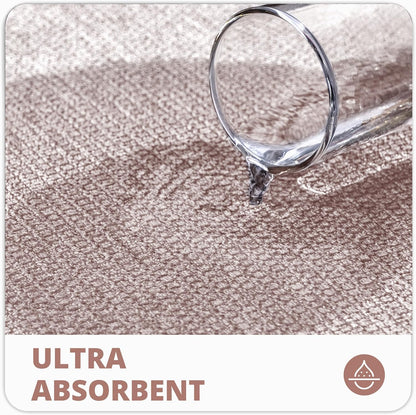 Bath Mat,Ultra Thin Bathroom Rugs,Rubber Bath Mats for Bathroom,No Slip Bath Rugs,Quick Dry,Machine Washable,Low Pile,Absorbent,Shower Outside,Sink,Home Decor Accessories.Beige,1'5"x2'3"(2 Pack)