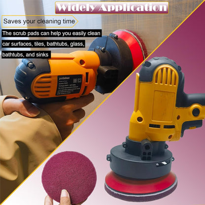 10 PCS 5 Inch 400 Grits Multipurpose Scrubber Scouring Pads Flocking Scuff Pads -Hoop and Loop Scuff Pads Conditioning Discs Polishing Pad for Furniture Automotive Cleaning, Rust Removal