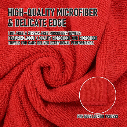 Tricol Clean Microfiber Cleaning Cloth, 16in*16in, 12 Pack Ultra-Thick Cleaning Rags, Super Absorbent, Lint Free & Streak Free Cleaning Towels for Car, House, Kitchen, Office