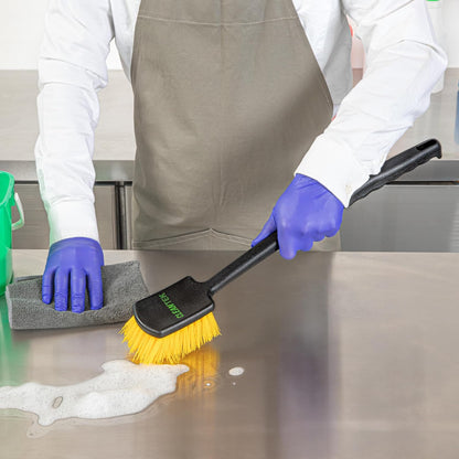 Restaurantware-Clean Tek Professional 20.47 Inch Utility Brush, 1 Heavy-Duty Scrub Brush - Plastic Bristles, Ergonomic Handle, Black Plastic Cleaning Scrub, Ideal for Indoor and Outdoor Cleaning