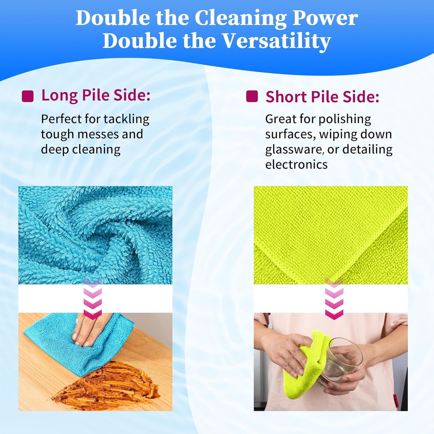 FIXSMITH Microfiber Cleaning Cloth - Pack of 48, Multi-Functional Cleaning Towels, Size: 12 x 16 in, Highly Absorbent Cleaning Rags, Lint-Free, Streak-Free Cleaning Cloths for Car Kitchen Home Office