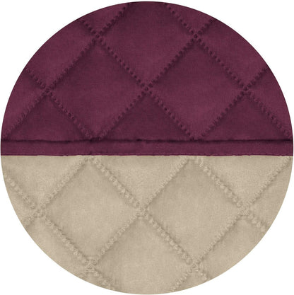 PureFit Reversible Quilted Sofa Cover, Water Resistant Slipcover Furniture Protector, Washable Couch Cover with Non Slip and Elastic Straps for Kids, Dogs, Pets (Chair, Wine/Beige)