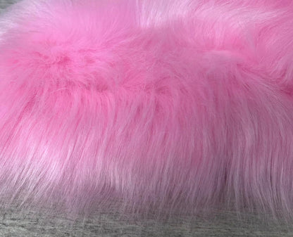 LAMBZY Faux Sheepskin Super Soft Hypoallergenic Free Shape Silky Shag Rug, Luxury Shaggy Plush Carpet for Bedrooms Living Kids Room Sofa Rugs (Pink, Decto 10 Pelts 6'x10')