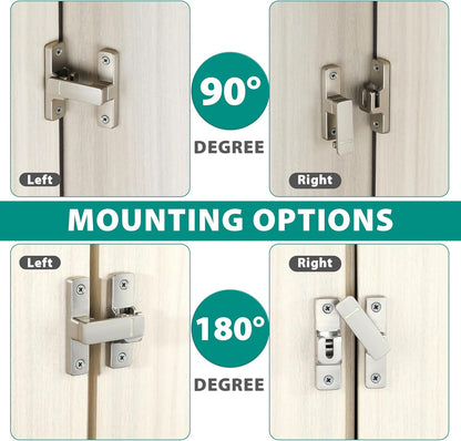 90/180 Degree Flip Latch Gate Latch, Heavy Duty Black Safety Door Lock Enhanced Security Flip Latch Lock Hardware for Interior Door Front Door Barn Garden Fence Window Bathroom Cabinet