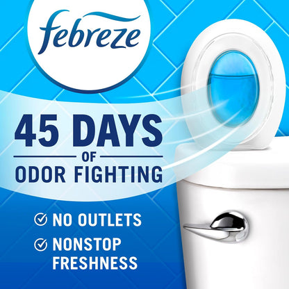 Febreze Bathroom Air Freshener, Odor-Fighting, Plug In Alternative, Air Fresheners for Home and Bathroom and Kitchen, Closet Air Fresheners, Ocean Scent, 4 Count - (Packaging May Vary)