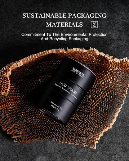 M&SENSE Oud Wood Large Scented Candles Natural Soy Wax, 21.2oz Long Lasting Up to 120 Hours Burning Time, Unique Candle Gifts for Men Women