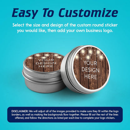 5-1000 Custom Vinyl Stickers - Upload Your own Image, Text, Design, Logo - Personalized Logo Labels for Handmade, Packaging, Bottle, Jars, Candle, Brand Stickers (Wood Lights, 2x2)