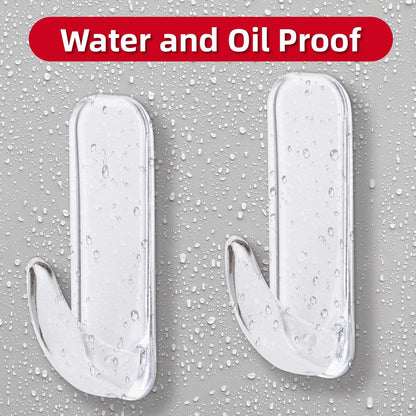 Wall Hooks for Hanging Heavy Duty, Medium 22 Self Adhesive Wall with 26 Strips no Damage, Transparent Sticky for Key, Shower,Towel, Coat, Door, Hat