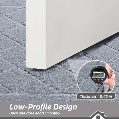 BEQHAUSE Dirt Trapper Door Mat 20" x 32", Doormat Non-Slip Entryway Rugs Washable, Dog Door Mat Stain Resistant and Absorbent Welcome Floor Mat for Front Back Door, Muddy Wet Shoes & Paws, Grey