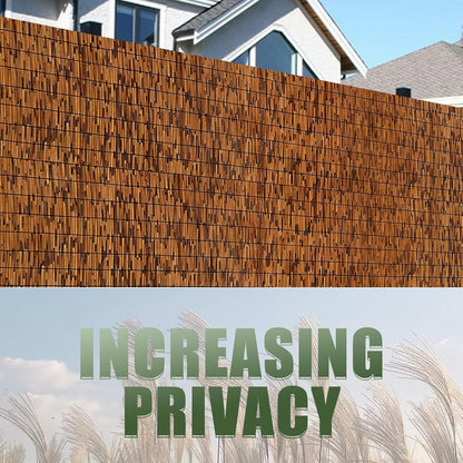 Reed Bamboo Screen Fencing,4FT X 16.4FT Natural Reed Fencing Reed Screen for Balcony Reed Fence Bamboo Reed Fence 4 Feet High for Outdoor Backyard Patio(Brown)