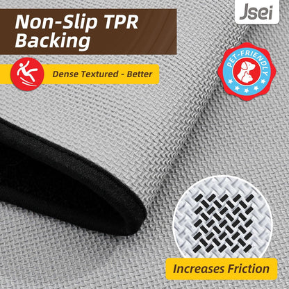 JSEI Entryway Rugs Doormat 32"x48", Non-Slip Dirt Trapper Door Mats Indoor, Washable Absorbent and Stain Resist Welcome Floor Mat for Front Door, Dog Door Mat, Muddy Wet Shoes & Paws, Black