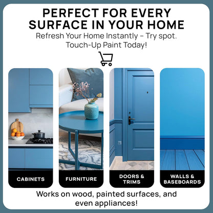 spot. Touch-Up Paint | Matte Finish for Cabinets, Walls, Doors & Furniture | Multi-Tone Blue Repair Kit | Quick-Dry, Self-Priming, Low-Odor, Eco-Friendly | No-Sanding or Primer Needed | 3 Pack