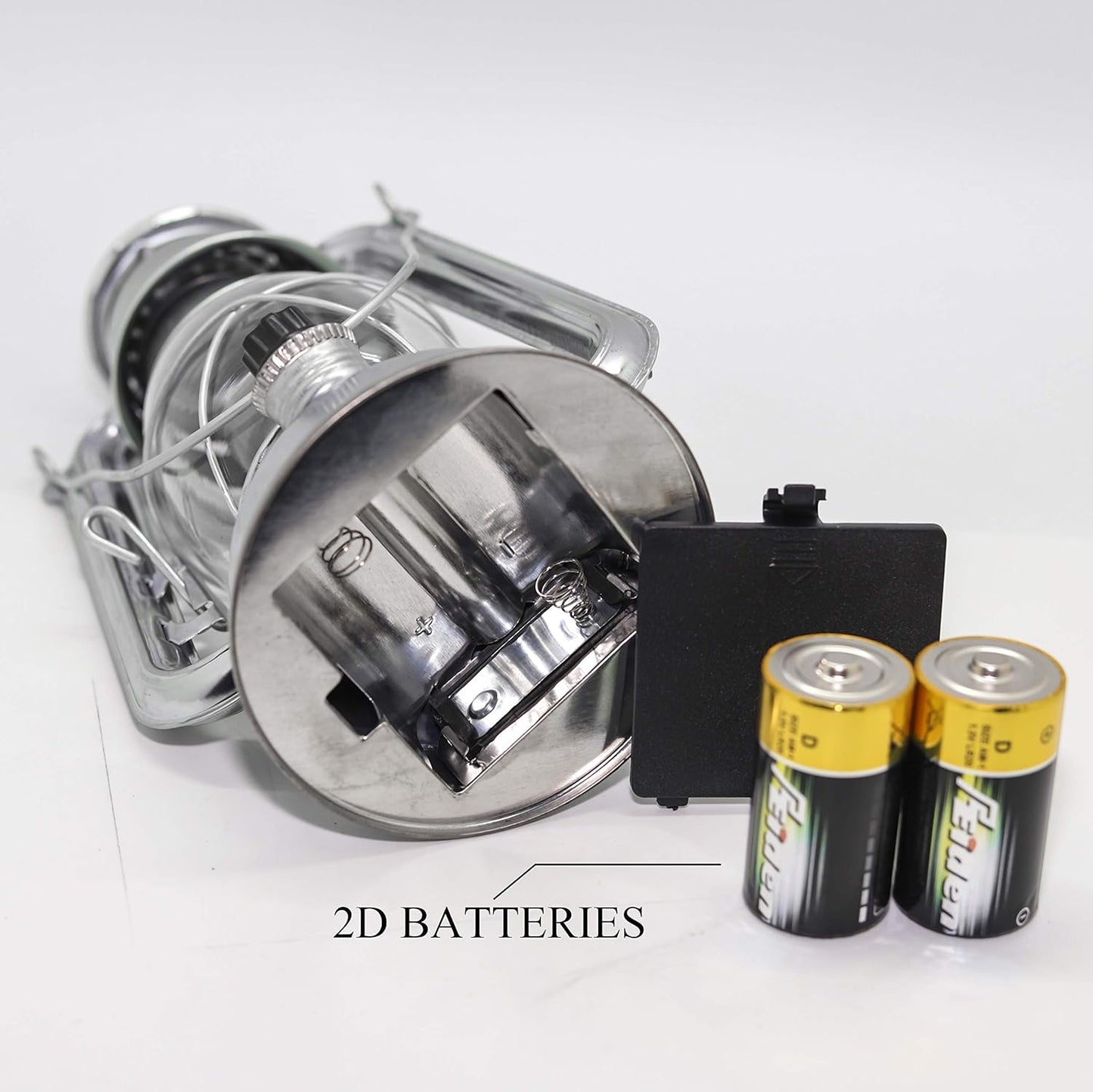 YAKii LED Vintage Lantern Metal Hanging Hurricane 12 LED Dimmer Switch Cold White Battery Operated Power Outage Indoor Camping Lighting Outdoor Brooklyn (Silver 2 Pack)