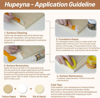 Wood Repair Kit, Wood Furniture Repair Kit, Wood Filler, Wood Putty and Beeswax- Repair Stains, Scratch, Cracks, Hole, Discoloration for Wooden Door, Table, Cabinet, Bed, Floor (Natural Wood Series)