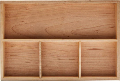 pandapark Wood Organizer Tray,Black Walnut,Desk & Drawer Storage Box (Maple Master)