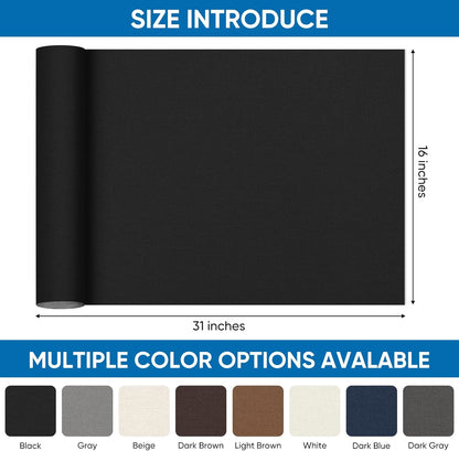 Oversized Canvas Patch 16 "x31, Self-Adhesive Waterproof Canvas Patch Set for Repairing Tents, Couch, Boat Covers, Camping Chairs, Awnings, Car Seats.(Black)