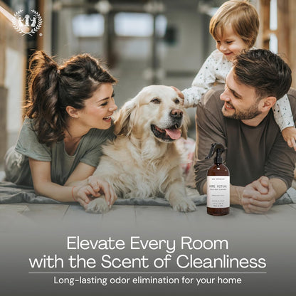 Muse Apothecary Home Ritual Active Odor Eliminator Spray - Furniture Deodorizer Spray & Bathroom Odor Eliminator for Home - Essential Oil Air Freshener - 8oz, Lavender Fields