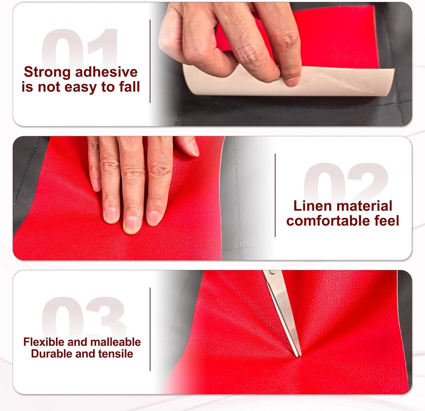 PATIKIL Leather Patches Tape for Furniture, 3.2 x 61 Inch Self Adhesive Vinyl Leather Repair Kit Cover Sheet for Couch, Sofa, Car Seats, Office Chair, Rice Yellow