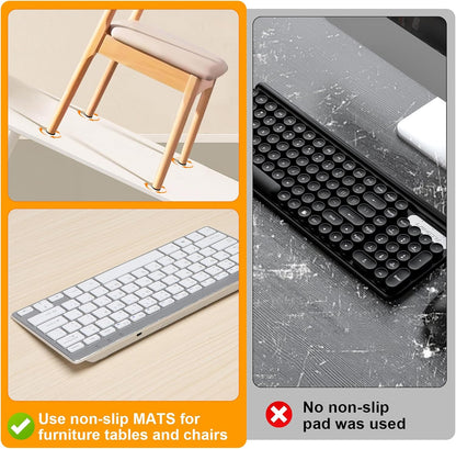 CHUNZEXI Non Slip Furniture Pads 12 PCS 4" x 1", Self Adhesive Rubber Grippers for Furniture Legs, Anti Skid Floor Protectors, Prevent Scratches & Sliding