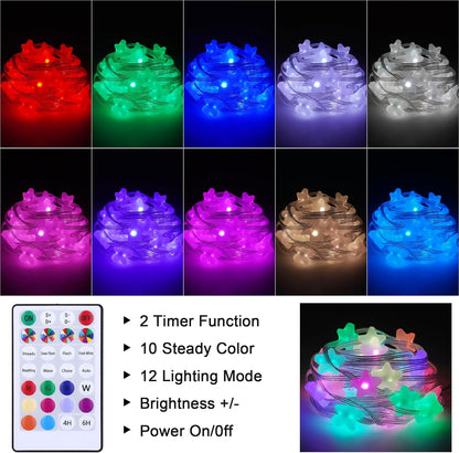 Fairy Lights Color Changing 16.5FT String Lights with Remote, 2-Pack Mini Star LED Twinkle Light USB Plug or Battery Powered for Indoor Outdoor Waterproof Party Garden Decoration