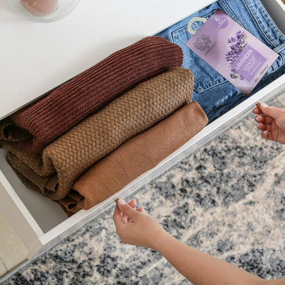 Scented Sachets for Drawer, Closet, Laundry Room, Bathroom - Premium 6 Packs - Air Freshener Odor Eliminator, Potpourri Bags Home Fragrance - (Lavender Rose Cotton Sandalwood Jasmine Ocean)