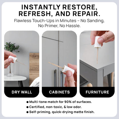 spot. Touch-Up Paint | Matte Finish for Cabinets, Walls, Doors & Furniture | Multi-Tone Gray Repair Kit | Quick-Dry, Self-Priming, Low-Odor, Eco-Friendly | No-Sanding or Primer Needed | 3 Pack
