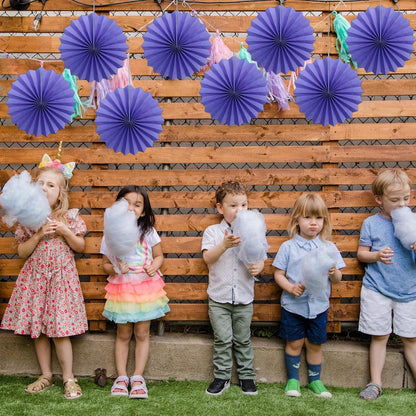 Purple Party Decorations,Purple Bridal Shower Decorations,Halloween Decor Events Accessories,Retirement Decorations Paper Fans Bulk 12in,Anniversary Decorations for Party 30 Color DIY Set(Purple)