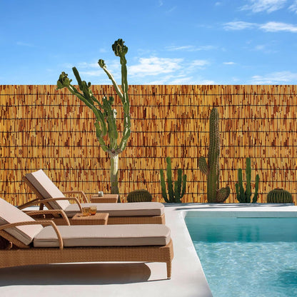 Reed Fencing Rolls,Patio Privacy Screen 5 Feet High,Decorative Bamboo Fence Rolls for Patio Balcony Garden Backyard Outdoor,5x16FT