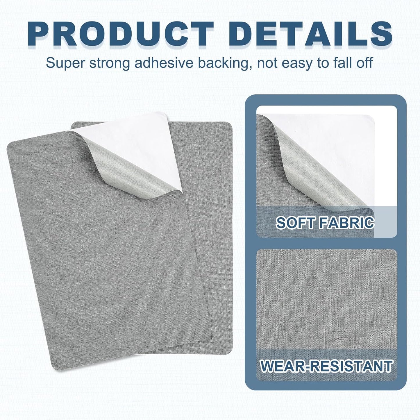 PATIKIL 8x11 Inch Linen Repair Patches, 2Pcs Self-Adhesive Fabric Patch for Sofas Tote Bags Furniture Car Seats Clothes Tents, Light Blue