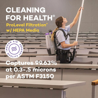 ProTeam Super Coach Pro 6 Backpack Vacuum Commercial with 2 Piece Wand Tool Kit, 6 Quart, Corded, 107308