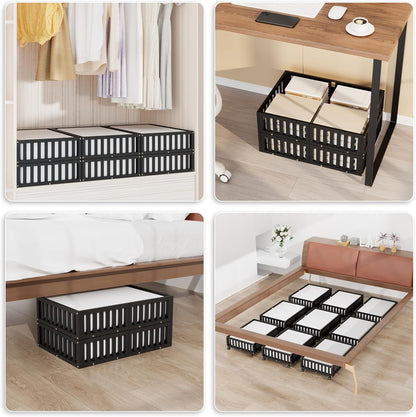 Bamboo Under Bed Storage with Wheels (2-Pack) – Rolling Underbed Shoe Organizer Box for Shoes, Blankets, Toys, Clothes Container Space-Saving Organizer Bins for Bedroom, Closet, Dorm, Nursery