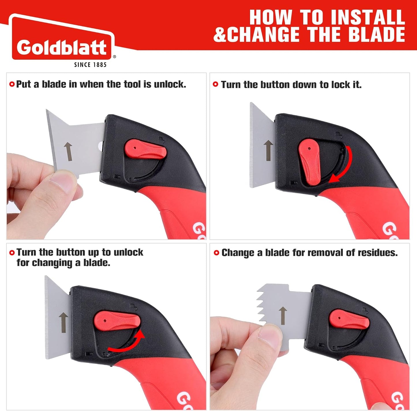 Goldblatt Caulk Remover Tool, Grout Removal Tool, Caulking Tool, Silicone Caulking Tool Kit, Sealant Finishing Tools for Sink Joint Bathroom Kitchen Floor