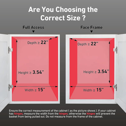 Pull Out Cabinet Organizer(14" W x 21" D), Heavy Duty Slide Out Pantry Shelves, Storage Shelf Drawer Basket for 15-1/4” Cabinet Opening, Pull Shelf Storage for Pots, Chrome