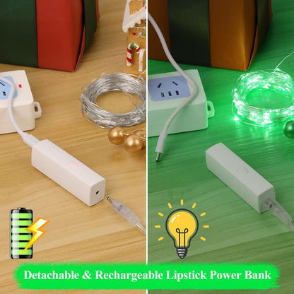 Lakumu LED String Lights Battery Operated, Fairy Lights with Timer, Mini LED Twinkle Lights for Bedroom, Christmas Decorations, Wedding, Vine, Centerpiece Table Decor (5M/16FT Green)