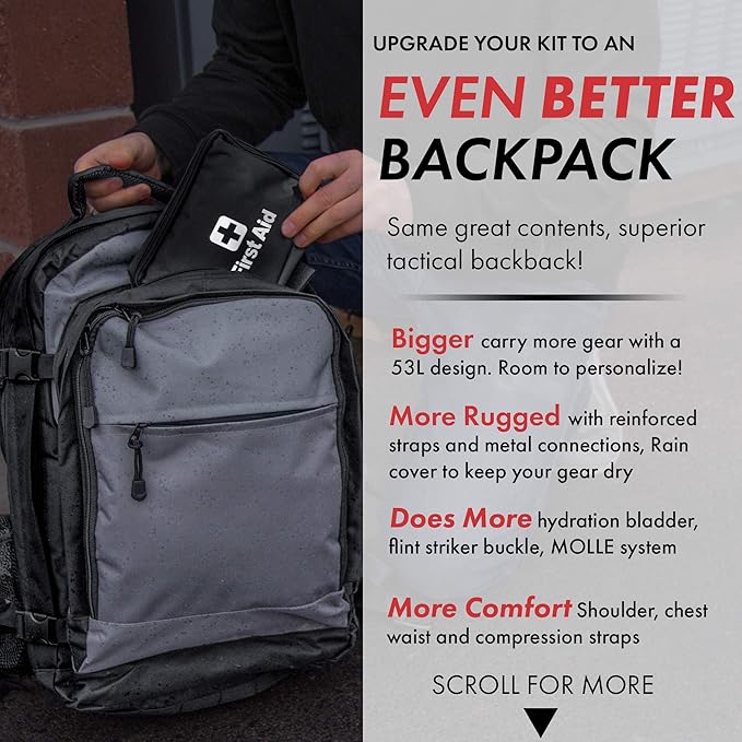 Urban Survival Bug-Out Bag/Go Bag and Disaster Survival Supplies for up to 6 People | Survival Kit for Wildfires, Hurricane, Civil Unrest & More