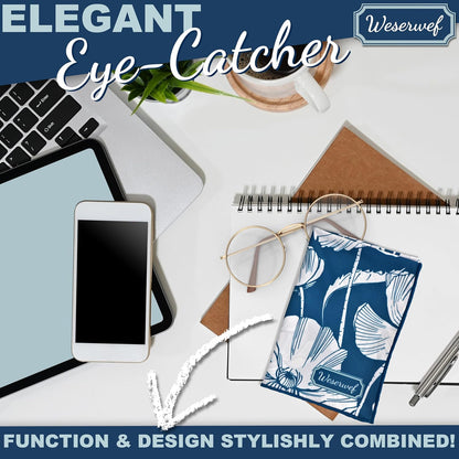 WESERWEF Design Microfiber Glasses Cleaning Cloth – Premium Cleaning Cloth for Eyeglasses, Screens, Tablets, Cameras & Lenses, 12" x 12", Ultra-Soft & Scratch-Free (Blue Poppies)