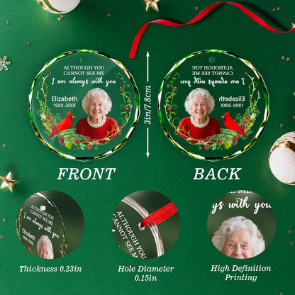 Personalized Christmas Ornament with Photo - Custom in Loving Memory Picture Ornaments, Customized Memorial Hanging Ornament, Sympathy Keepsake Gift for Loss of Loved One