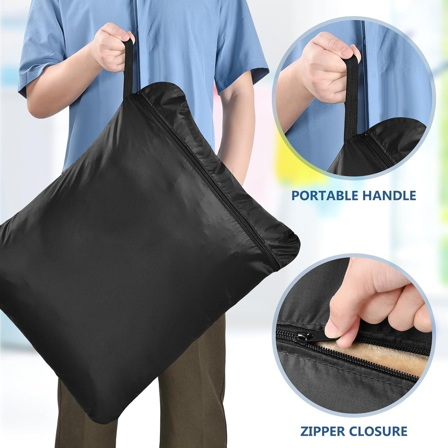 OTraki 2Pcs Large Wet Bag 20x24 inch Wet Dry Bag for Swimsuit Reusable Towel Pouches with Zipper Waterproof bag Wet Clothes Organizing Washable for Travel Gym Beach Pool Black