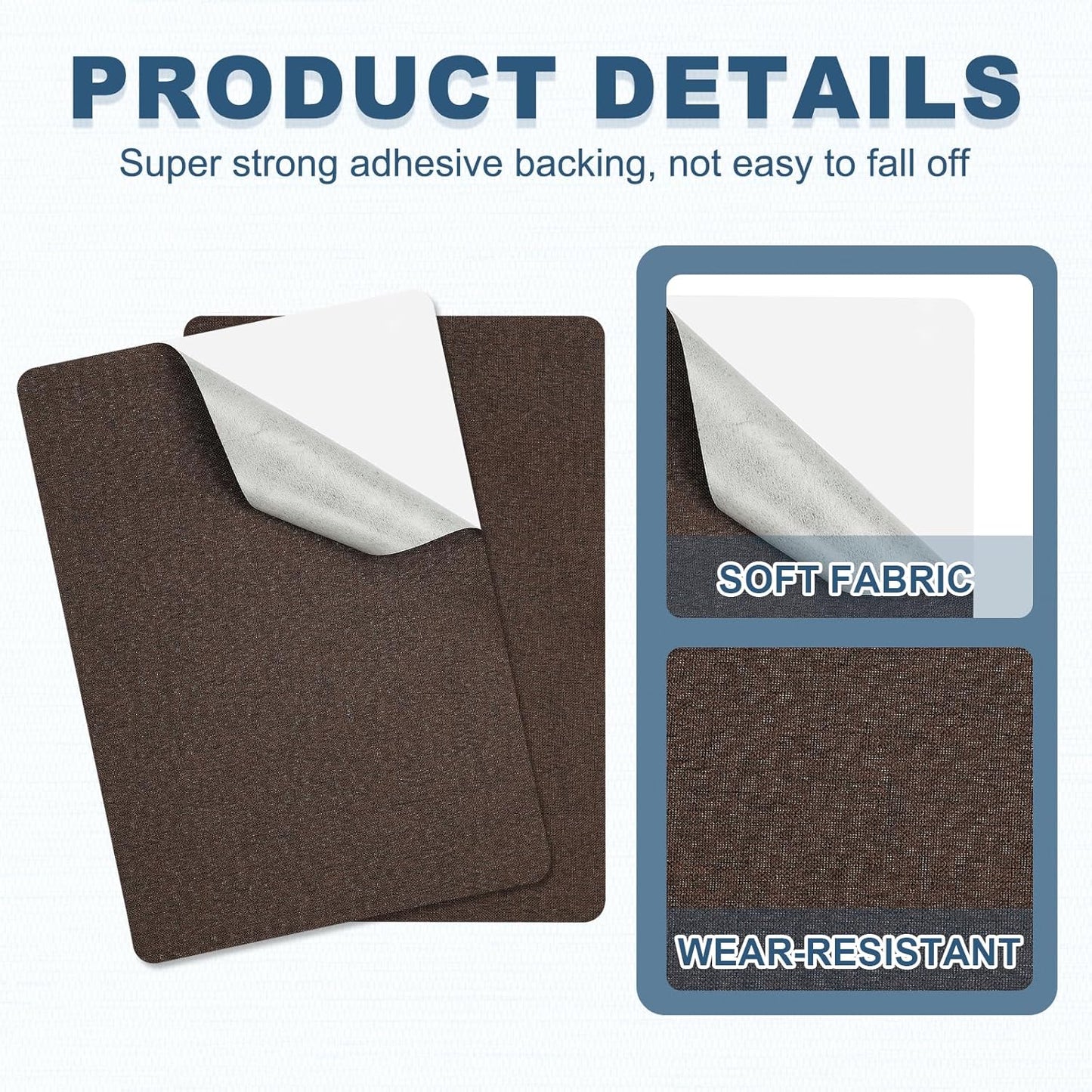 PATIKIL 8x11 Inch Linen Repair Patches, 2Pcs Self-Adhesive Fabric Patch for Sofas Tote Bags Furniture Car Seats Clothes Tents, Dark Brown