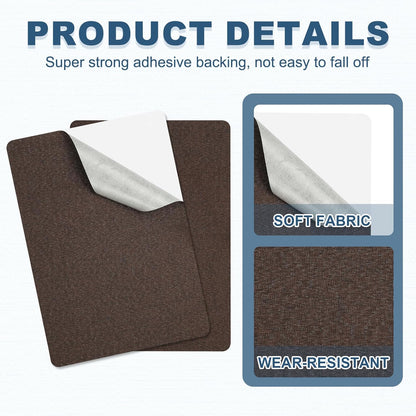 PATIKIL 8x11 Inch Linen Repair Patches, 2Pcs Self-Adhesive Fabric Patch for Sofas Tote Bags Furniture Car Seats Clothes Tents, Dark Brown