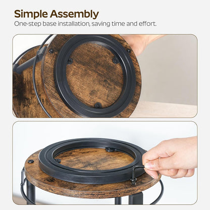 Spice Rack, Set of 2 Lazy Susan Organizer, 3-Tier Turntable Organizer For Cabinet, Compact and Versatile, for Kitchen Countertop, Rustic Brown SR23L2BR