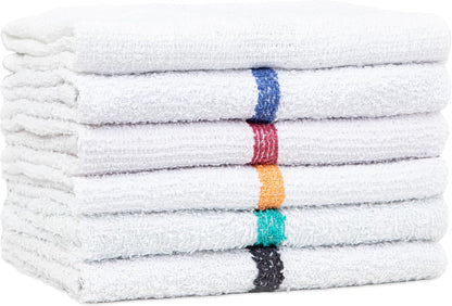 Arkwright Qwick Wick Bar Mop Towels Bulk - (Case of 60) 100% Cotton Quick Dry Dishcloths, Super Absorbent Multipurpose Cleaning Rags for Restaurants, Kitchen, Bathroom, Hotel, 16 x 19 in, Blue Stripe