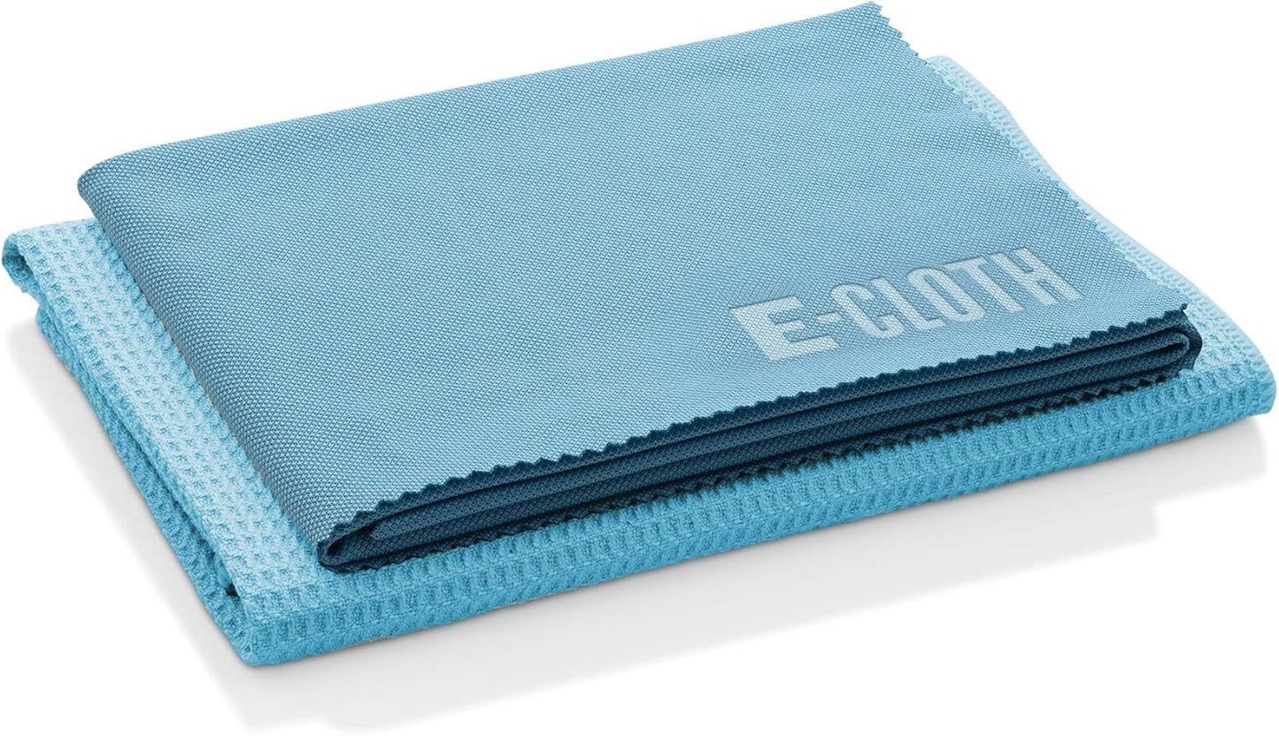 E-Cloth Microfiber Cleaning Cloth Glass Kit - Microfiber Towel Window Cleaning Kit - Microfiber Towels for Cars, Windows, Mirrors, & More - Alaskan Blue