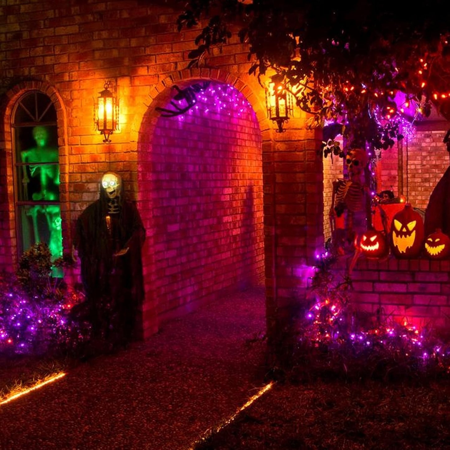 Dazzle Bright Purple and Orange Halloween Mini Lights, 20FT 100 Count Waterproof Incandescent Lights Plug in, Connectable Halloween Decorations for Indoor Outdoor Party Yard Decor