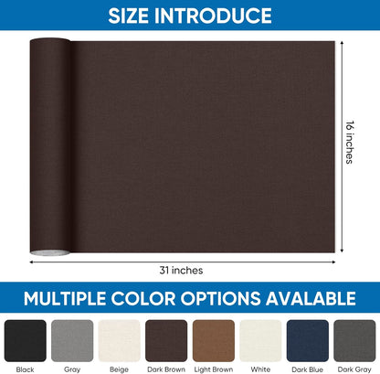 Oversized Canvas Patch 16 "x31, Self-Adhesive Waterproof Canvas Patch Set for Repairing Tents, Couch, Boat Covers, Camping Chairs, Awnings, Car Seats.(Dark Brown)