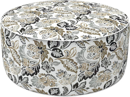 LVTXIII Outdoor Inflatable Ottoman, Fade-Resistant Round Footrest Stool D31”x H14”, Portable Patio Pouf for Garden Camping or Home Use, Dailey Tan