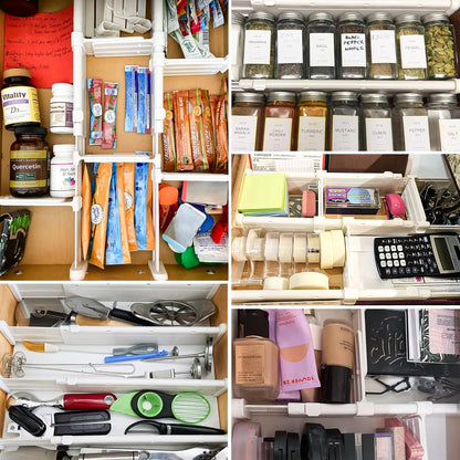 HiYZ Expandable Drawer Dividers, Large Kitchen Utensils Drawers Divider, 2.36" High Adjustable Drawer Organizers Separators for Clothing,Kitchen Utensils,Tools,12 Long Dividers(12.6"-22.8")